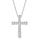 Load image into Gallery viewer, Jewelili 10K White Gold with 1/4 CTTW Natural White Round Diamonds Cross Pendant Necklace
