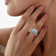 Load image into Gallery viewer, Jewelili Ring with White Round Shape Diamonds in 10K White Gold 3/4 CTTW View 3
