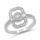 Load image into Gallery viewer, Jewelili Sterling Silver With 1/4 CTTW Natural White Diamonds Engagement Ring
