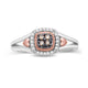 Load image into Gallery viewer, Jewelili Rose Gold Over Sterling Silver With 1/6 CTTW Champagne and Natural White Round Diamonds Engagement Ring
