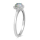 Load image into Gallery viewer, Jewelili Cubic Zirconia Halo Ring with Created Opal in Sterling Silver View 2
