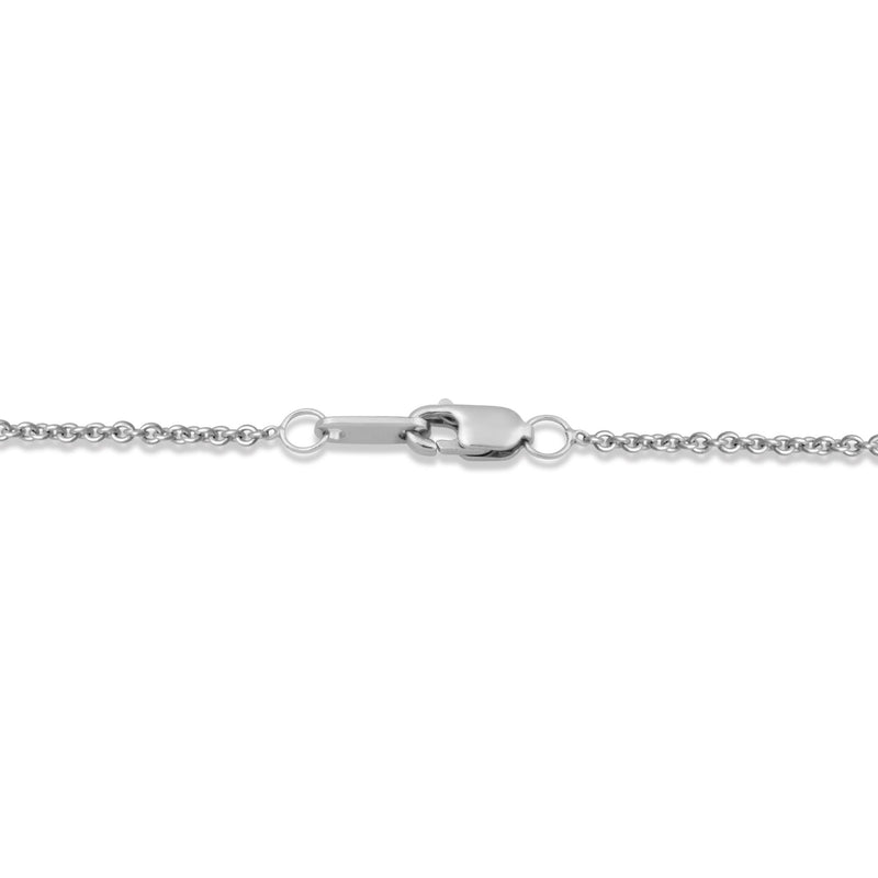 Jewelili Sterling Silver With 1/10 CTTW Diamonds Heart Key Pendant Necklace