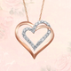Load image into Gallery viewer, Jewelili Heart Pendant Necklace Diamond Jewelry in Gold - View 6
