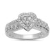 Load image into Gallery viewer, Jewelili Sterling Silver With 1/2 CTTW Natural White Diamonds Heart Engagement Ring
