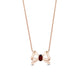 Load image into Gallery viewer, Enchanted Disney Fine Jewelry 10K Rose Gold with Red Garnet Snow White Bow Pendant Necklace
