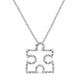 Load image into Gallery viewer, Jewelili Sterling Silver With Natural White Diamond Jigsaw Puzzle Pendant Necklace
