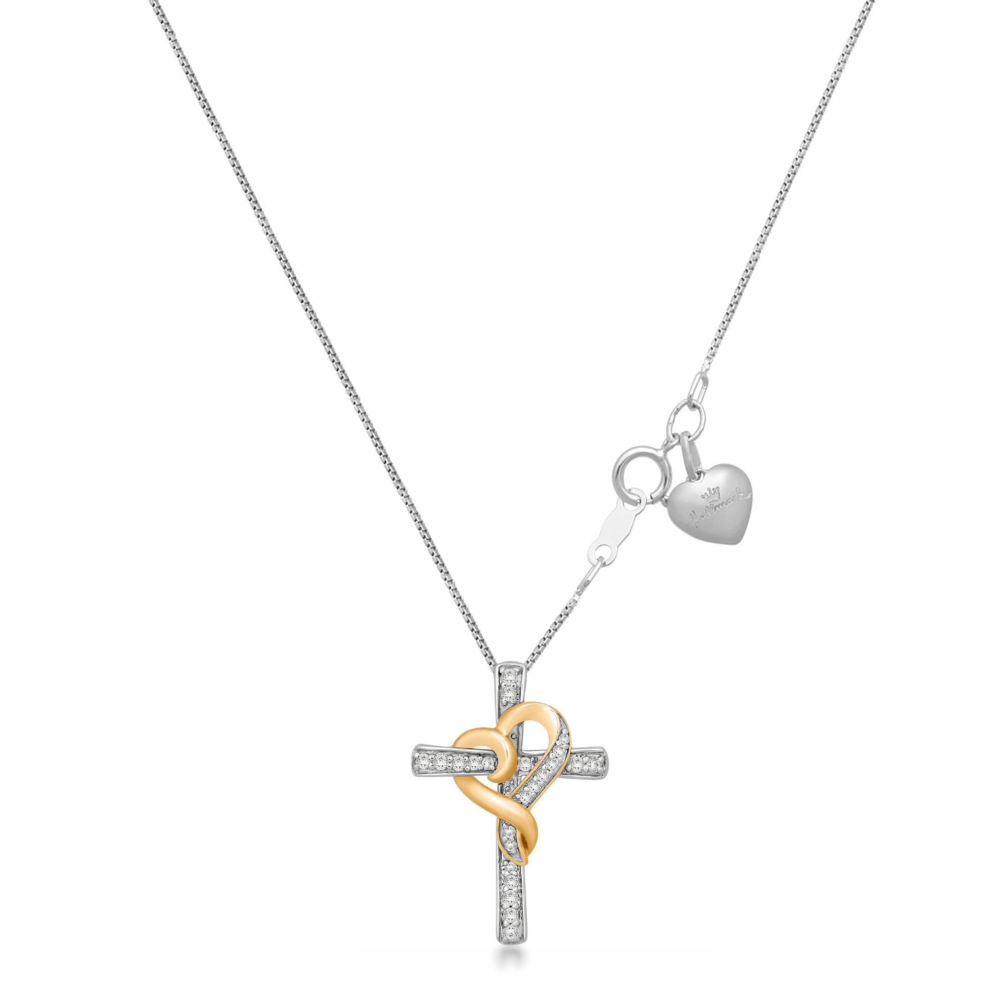 Eloise Heart Cross Crystal Necklace - Anne Koplik Designs