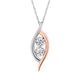 Load image into Gallery viewer, Jewelili 14K Rose Gold Over Sterling Silver With 1/10 CTTW Diamonds Fashion Pendant Necklace

