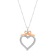 Load image into Gallery viewer, Enchanted Disney Fine Jewelry 14K Rose Gold over Sterling Silver with 1/5 cttw Snow White Bow Pendant
