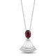 Load image into Gallery viewer, Enchanted Disney Fine Jewelry Sterling Silver with 1/4 CTTW Diamond and Rhodolite Garnet Mulan Pendant Necklace

