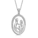 Load image into Gallery viewer, Jewelili Sterling Silver 1/10 CTTW Natural White Round Diamonds Parents with One Child Family Pendant Necklace
