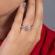 Load image into Gallery viewer, Jewelili Engagement Ring with White Diamonds in Sterling Silver 1/10 CTTW View 2
