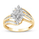 Load image into Gallery viewer, Jewelili Cluster Ring with Diamonds in 10K Yellow Gold 1/2 CTTW View 1
