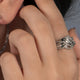 Load image into Gallery viewer, Jewelili 10K White Gold With 1/2 CTTW Baguette and Round Diamonds Crossover Ring
