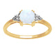 Load image into Gallery viewer, Jewelili Ring with Created Opal and White Diamonds in 10K Yellow Gold View 1
