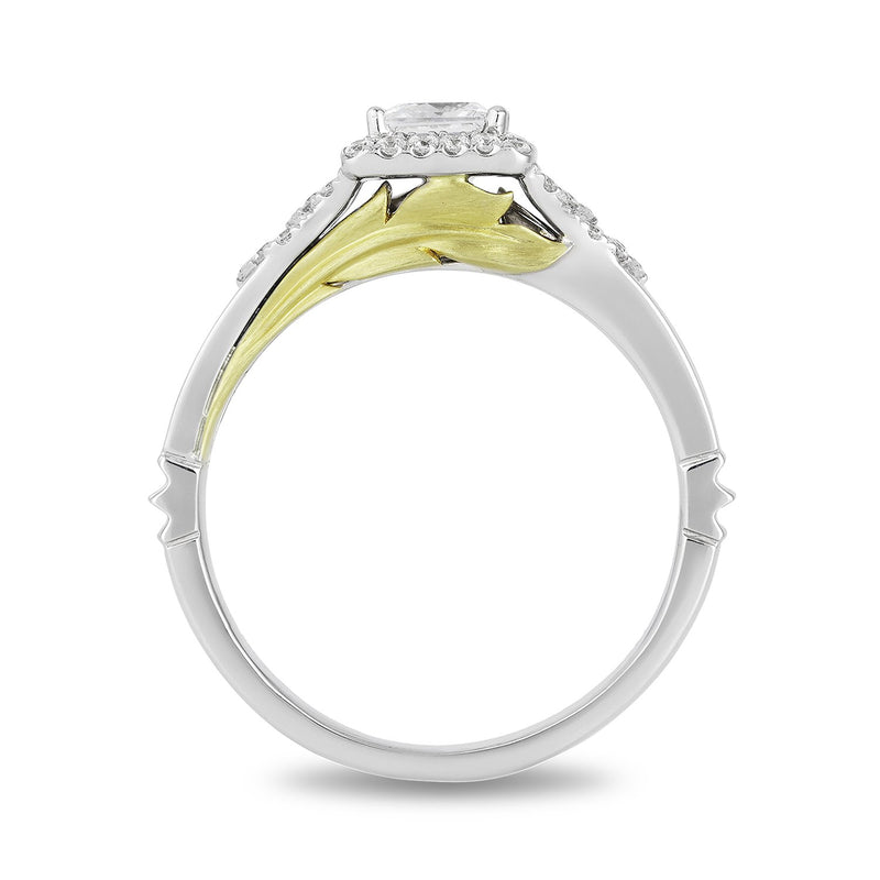 Enchanted Disney Fine Jewelry 14K White and Yellow Gold 3/4 Cttw Pocahontas Engagement Ring