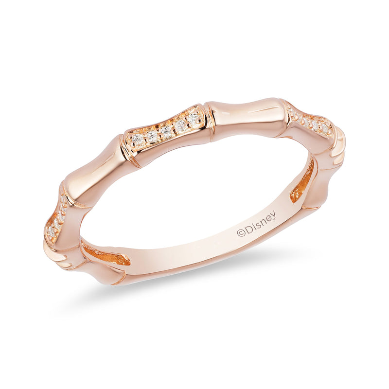 Enchanted Disney Fine Jewelry 10K Rose Gold 1/20 CTTW Diamond Mulan Fashion Ring