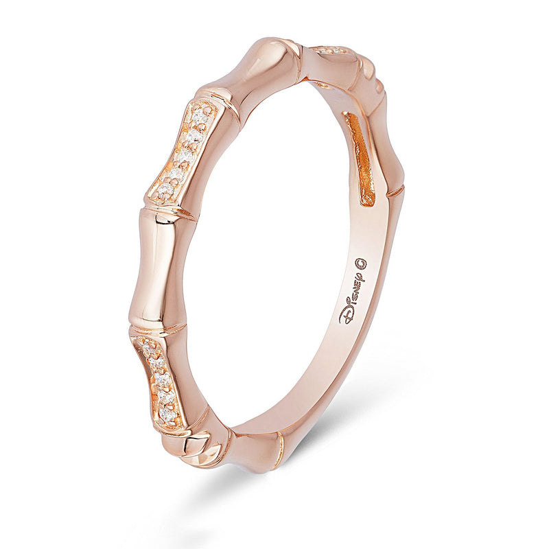 Enchanted Disney Fine Jewelry 10K Rose Gold 1/20 CTTW Diamond Mulan Fashion Ring