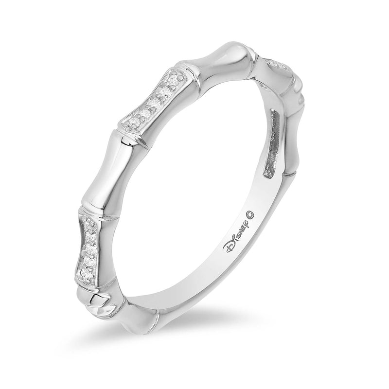 Enchanted Disney Fine Jewelry 10K White Gold with 1/20 CTTW Diamond Mulan Fashion Ring