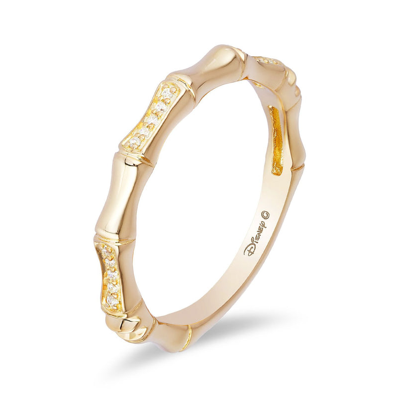 Enchanted Disney Fine Jewelry 10K Yellow Gold with 1/20 CTTW Diamond Mulan Fashion Ring