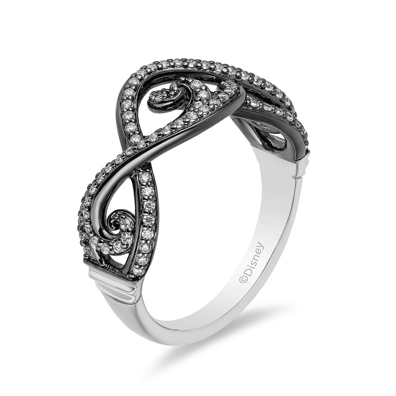 Enchanted Disney Fine Jewelry 14K White Gold 1/3 Cttw Villain Ursula Fashion Ring