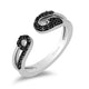 Load image into Gallery viewer, Rebel Heart Sterling Silver and Black Rhodium 1/5 cttw Black Diamond Disney Cruella Live Action Ring
