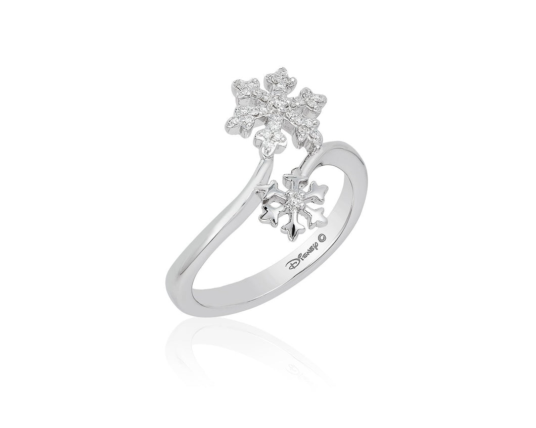 Enchanted Disney Fine Jewelry Sterling Silver 1/10CTTW Elsa Disney Ring
