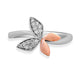 Load image into Gallery viewer, Jewelili 14K Rose Gold Over Sterling Silver 1/10 CTTW Natural White Round Diamonds Butterfly Ring
