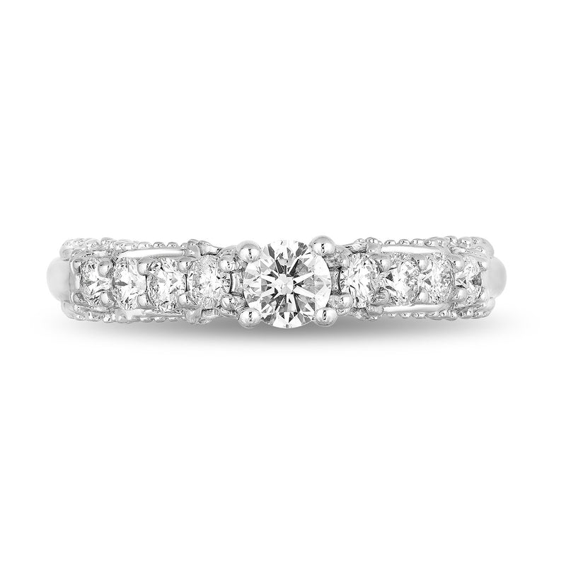 Enchanted Disney Fine Jewelry 14K White Gold 3/4cttw Diamond Snow White Bow Engagement Ring