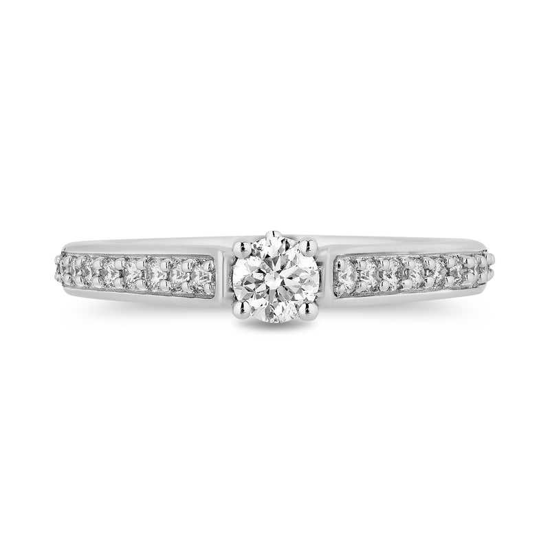 Enchanted Disney Fine Jewelry 14K White Gold with 1/2 Cttw Diamond Majestic Princess Engagement Ring