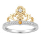 Load image into Gallery viewer, Enchanted Disney Fine Jewelry 14K Yellow Gold over Sterling Silver 1/10 Cttw Diamond and Citrine Belle Rose Tiara Ring
