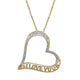 Load image into Gallery viewer, Jewelili 10K Yellow Gold with Round Shape Natural Diamonds Heart Shape Pendant Necklace
