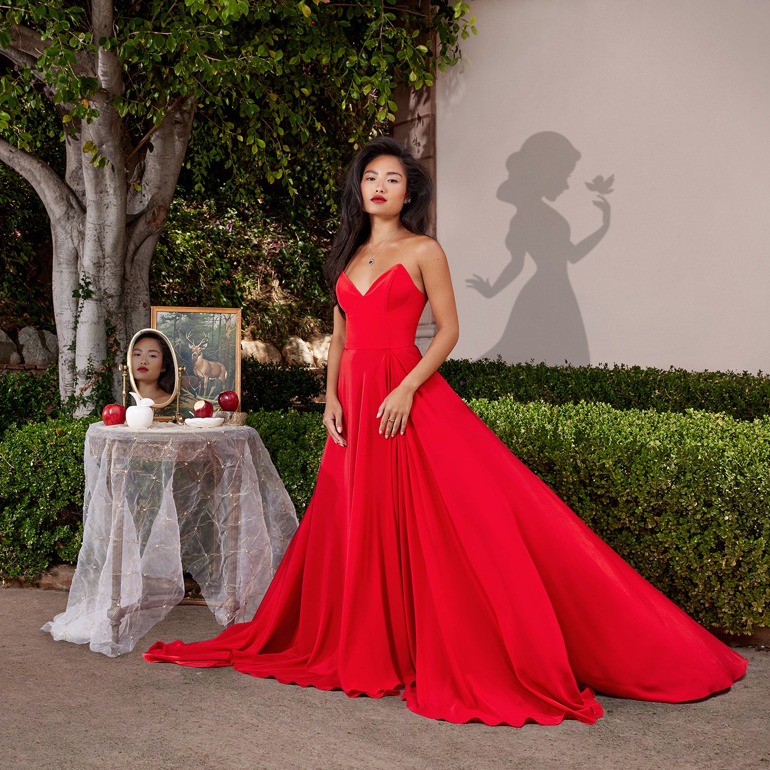 Evening Dresses Jjshouse Red Dress Gold Red Frock With Jewellery