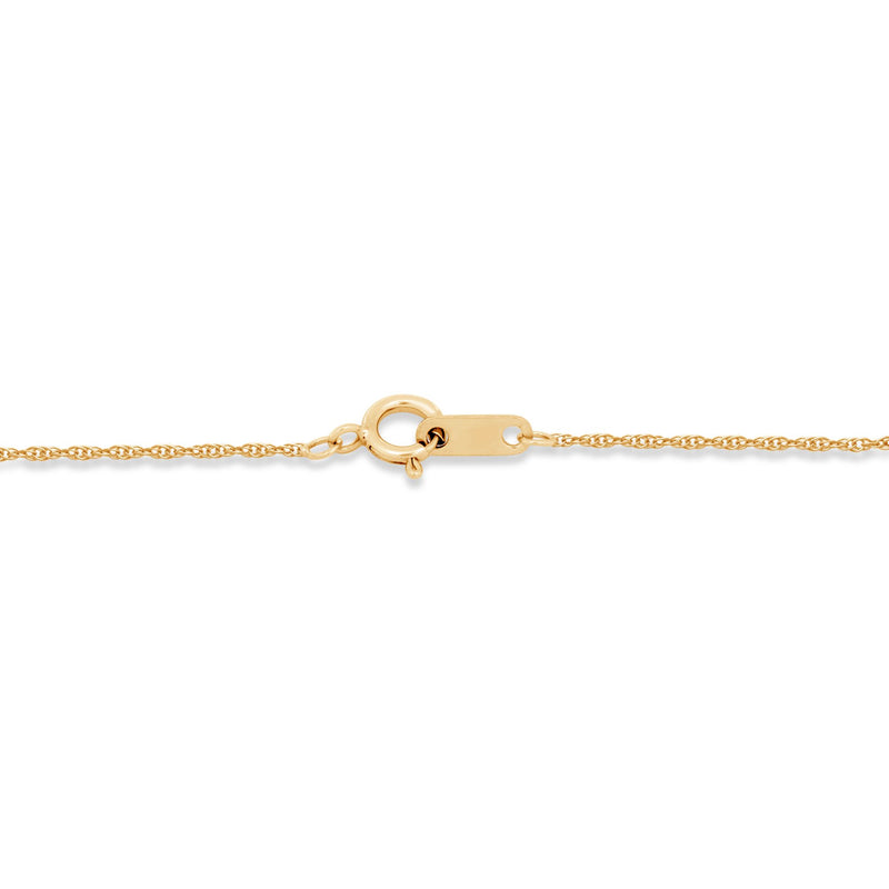 Jewelili 10K Yellow Gold With 1/4 CTTW Baguette and Round Natural White Diamonds Cluster Pendant Necklace
