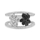 Load image into Gallery viewer, Jewelili Paw Ring with Black and White Diamonds in Sterling Silver 1/4 CTTW View 2
