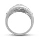 Load image into Gallery viewer, Jewelili Wedding Band with Natural White Round Diamond in Sterling Silver 1/10 CTTW 3
