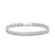 Load image into Gallery viewer, Jewelili Heart and Round-Link Bracelet in Sterling Silver with Natural White Round Miracle Set Diamonds 1/4 CTTW View 1
