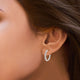 Load image into Gallery viewer, Jewelili Sterling Silver With 1/5 CTTW Natural White Diamond Hoop Earrings
