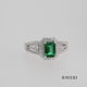 Load and play video in Gallery viewer, Jewelili Sterling Silver with Octagon Created Emerald and Created White Sapphire Halo Ring
