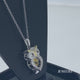 Load and play video in Gallery viewer, Jewelili Sterling Silver Round Shape Citrine with Smokey Quartz and Created White Sapphire Whimsical Owl Pendant Necklace
