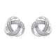 Load image into Gallery viewer, Jewelili Sterling Silver With 1/10 CTTW Natural White Diamond Love Knot Stud Earrings
