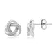 Load image into Gallery viewer, Jewelili Sterling Silver With 1/10 CTTW Natural White Diamond Love Knot Stud Earrings
