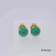 Load and play video in Gallery viewer, Jewelili 10K Yellow Gold with Round Shape Created Emerald Stud Earrings
