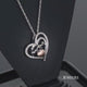 Load and play video in Gallery viewer, Jewelili Sterling Silver and 10K Rose Gold With Natural White Diamond &quot;Mom&quot; Heart Pendant Necklace

