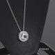 Load and play video in Gallery viewer, Jewelili Sterling Silver with Round Created White Sapphire Halo Pendant Necklace
