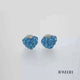 Load and play video in Gallery viewer, Jewelili 10K Yellow Gold With Aquamarine Blue Cubic Zirconia Crystal Heart Stud Earrings
