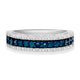 Load image into Gallery viewer, Jewelili Sterling Silver With 1/10 CTTW Treated Blue Diamonds and White Diamonds Anniversary Band

