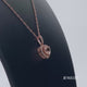 Load and play video in Gallery viewer, Jewelili 10K Rose Gold 5MM Heart Cut Morganite and 1/10 CTTW Natural White Round Diamond Heart Pendant Necklace
