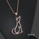 Load and play video in Gallery viewer, Jewelili Rose Gold Over Sterling Silver With Natural White Diamond Dog Pendant Necklace
