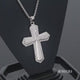 Load and play video in Gallery viewer, Jewelili Sterling Silver With 1/2 CTTW Natural White Round Diamonds Cross Men&#39;s Pendant Necklace
